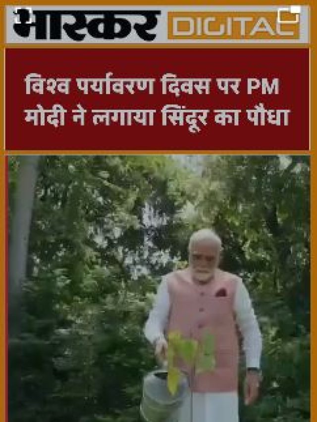 पीएम मोदी ने लगाया सिंदूर का पौधा